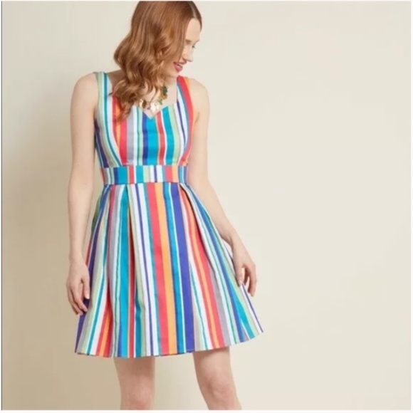 Modcloth Dresses & Skirts - Modcloth x Ixia | Sassed As You Can Rainbow Dress